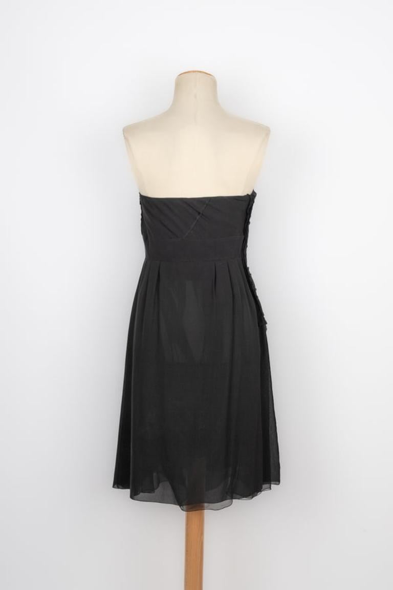 Galliano Black Silk Bustier Dress In Excellent Condition For Sale In SAINT-OUEN-SUR-SEINE, FR