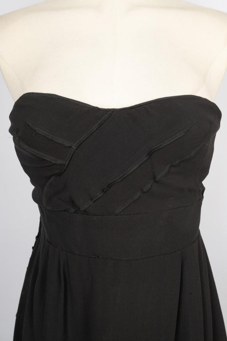 Galliano Black Silk Bustier Dress For Sale 1