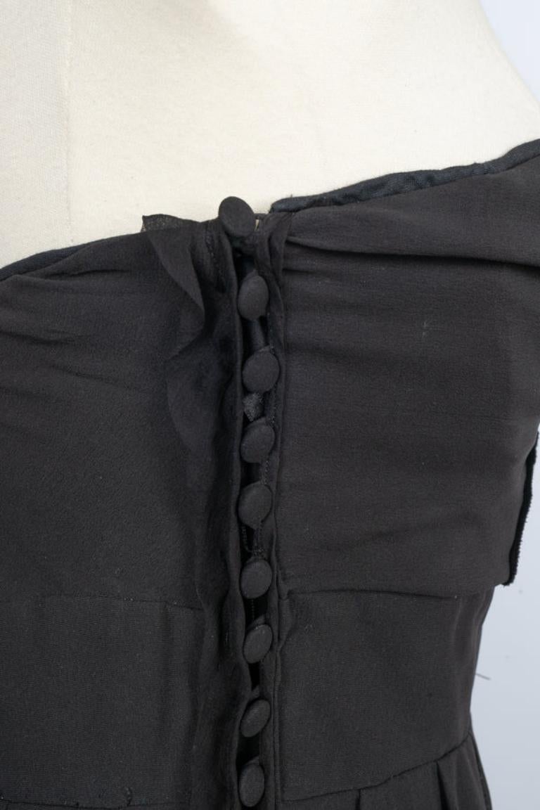 Galliano Black Silk Bustier Dress For Sale 3