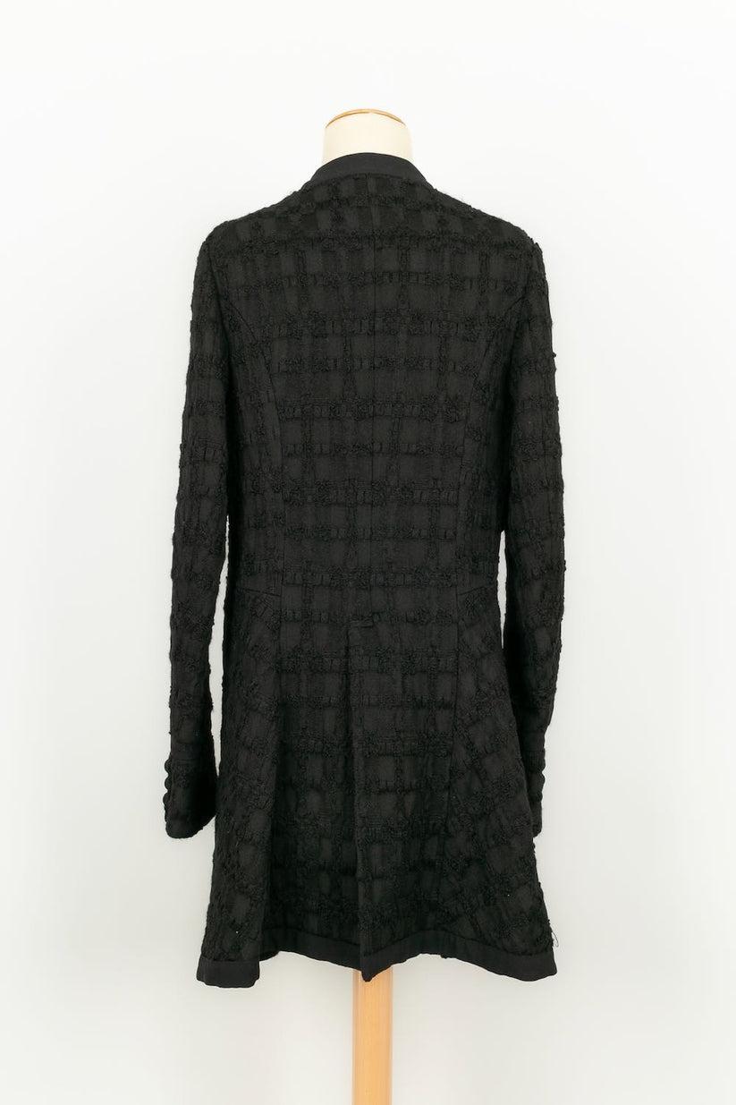 Noir Galliano Black Wool Jacket with Bangs (Veste en laine noire avec franges) en vente