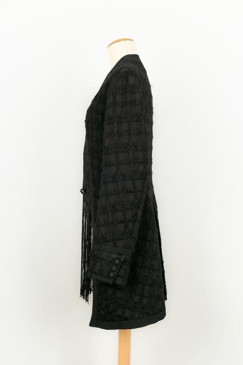 Galliano Black Wool Jacket with Bangs (Veste en laine noire avec franges) Excellent état - En vente à SAINT-OUEN-SUR-SEINE, FR