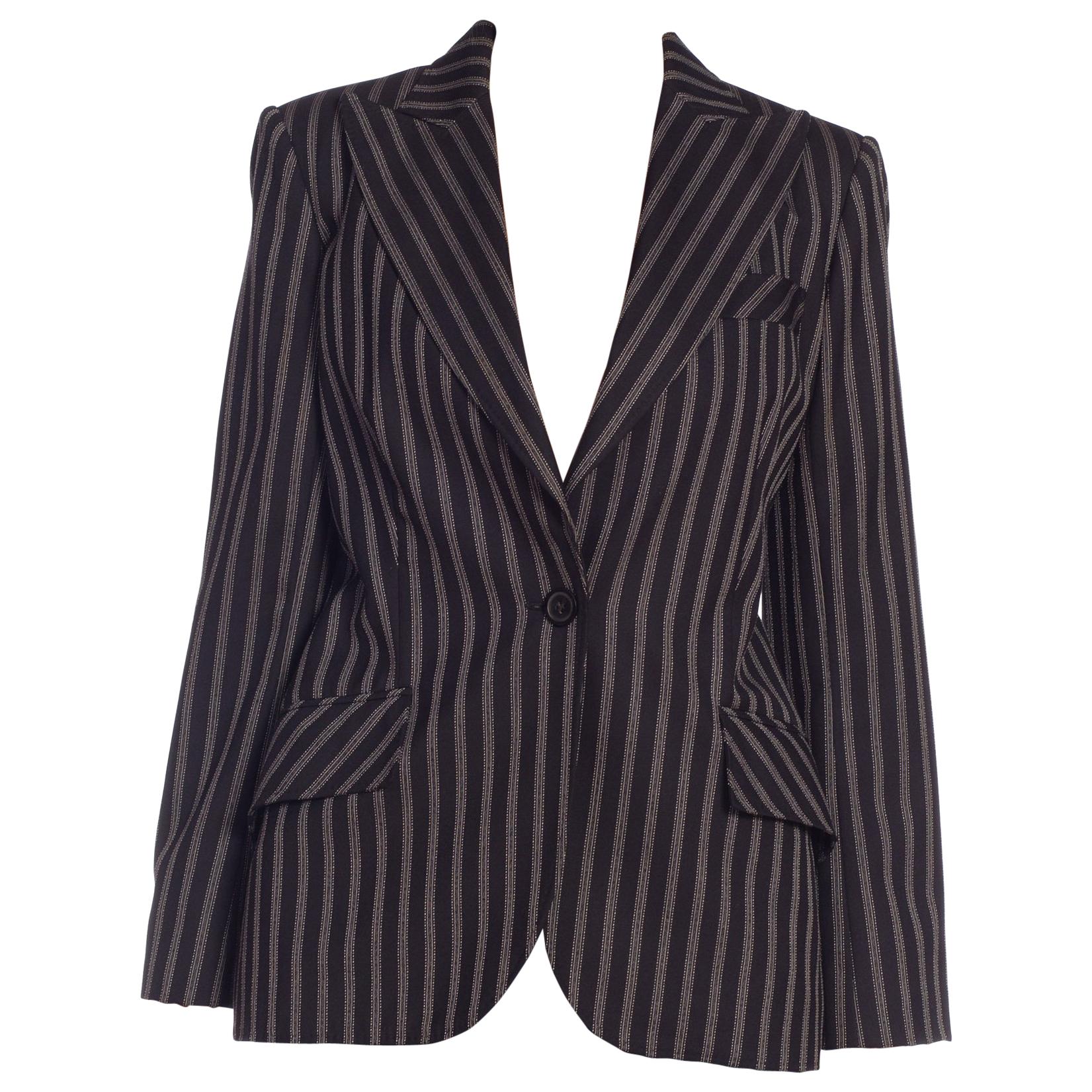 Galliano Christian Dior 1940s Style Gangster Pinstripe Blazer