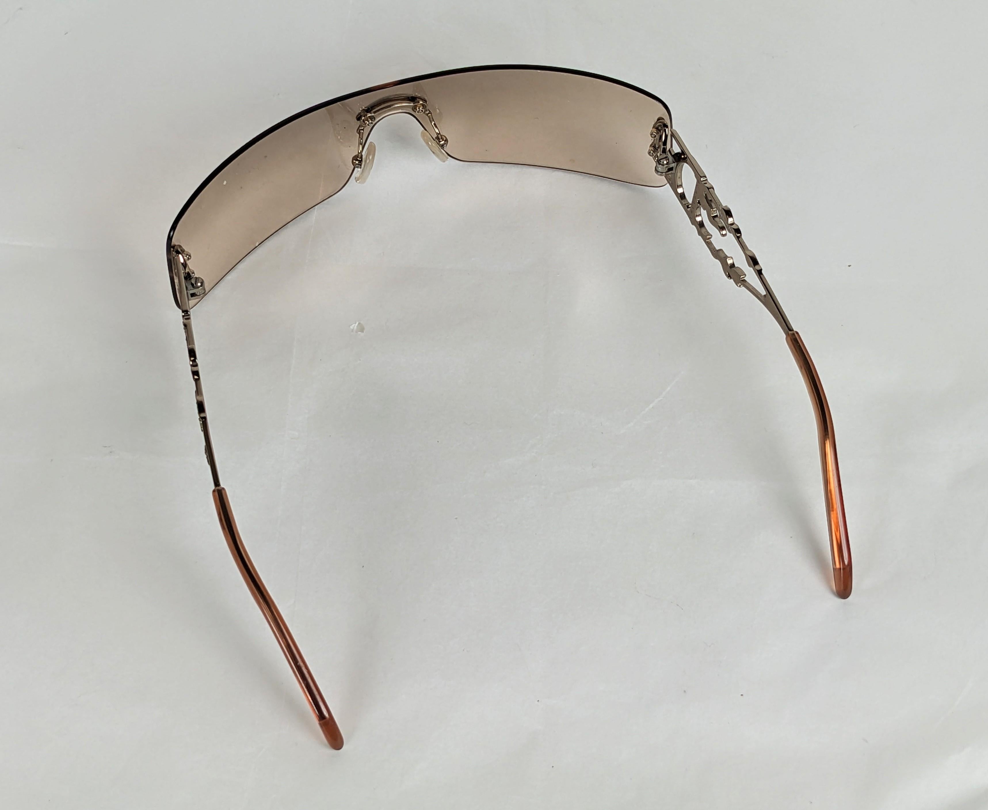 Galliano Dior Logo Sunglasses, Pave Flame Fire Frames, Y2K For Sale 5
