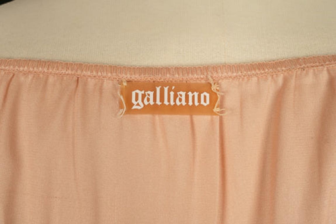 Galliano Dress in Powder Pink Muslin, Size 40 For Sale 1