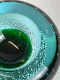 Ciotola in vetro di Murano Galliano Ferro, Greene & Greene blu