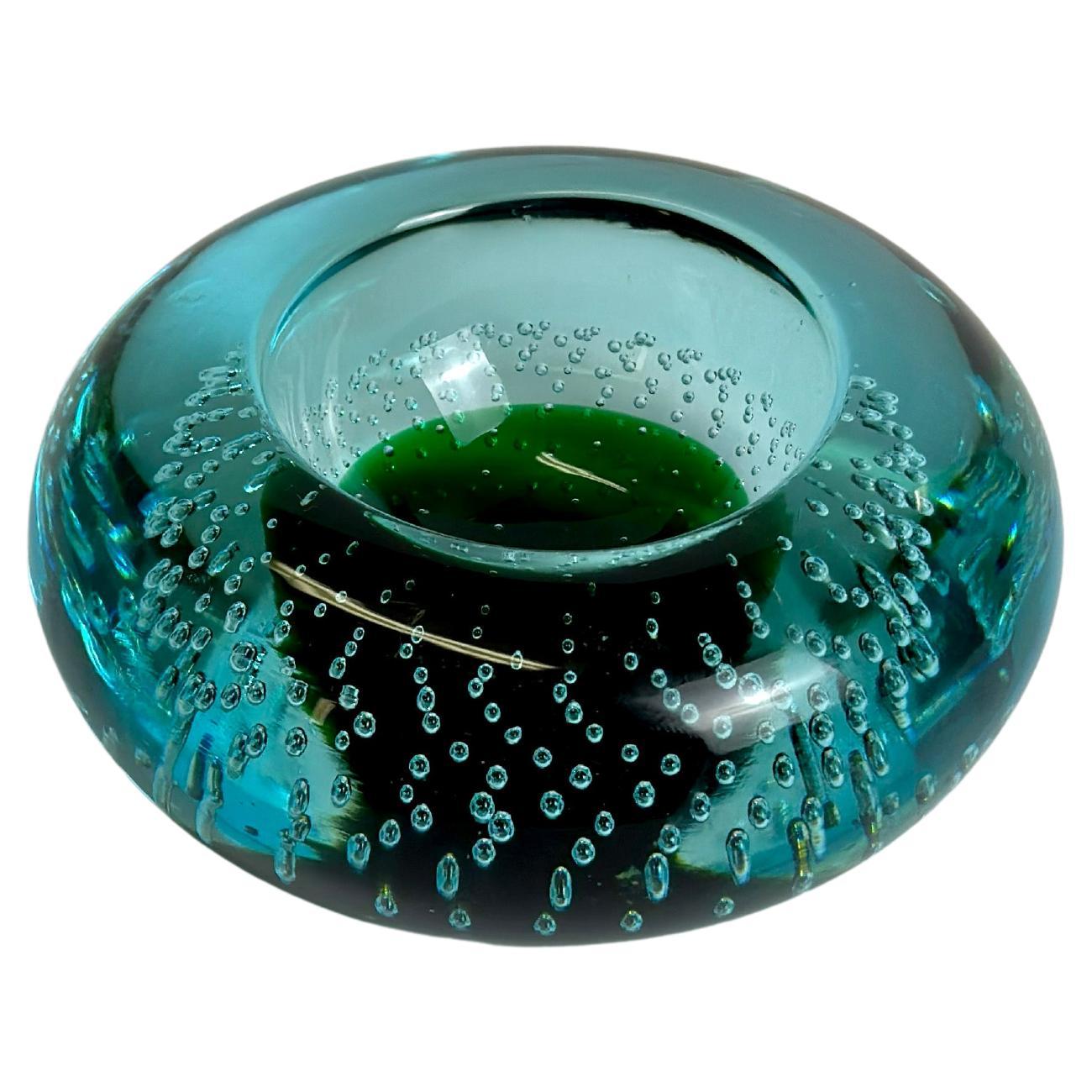 Cuenco de cristal de Murano Galliano Ferro, Uranio Bullicante, Italia, años 60