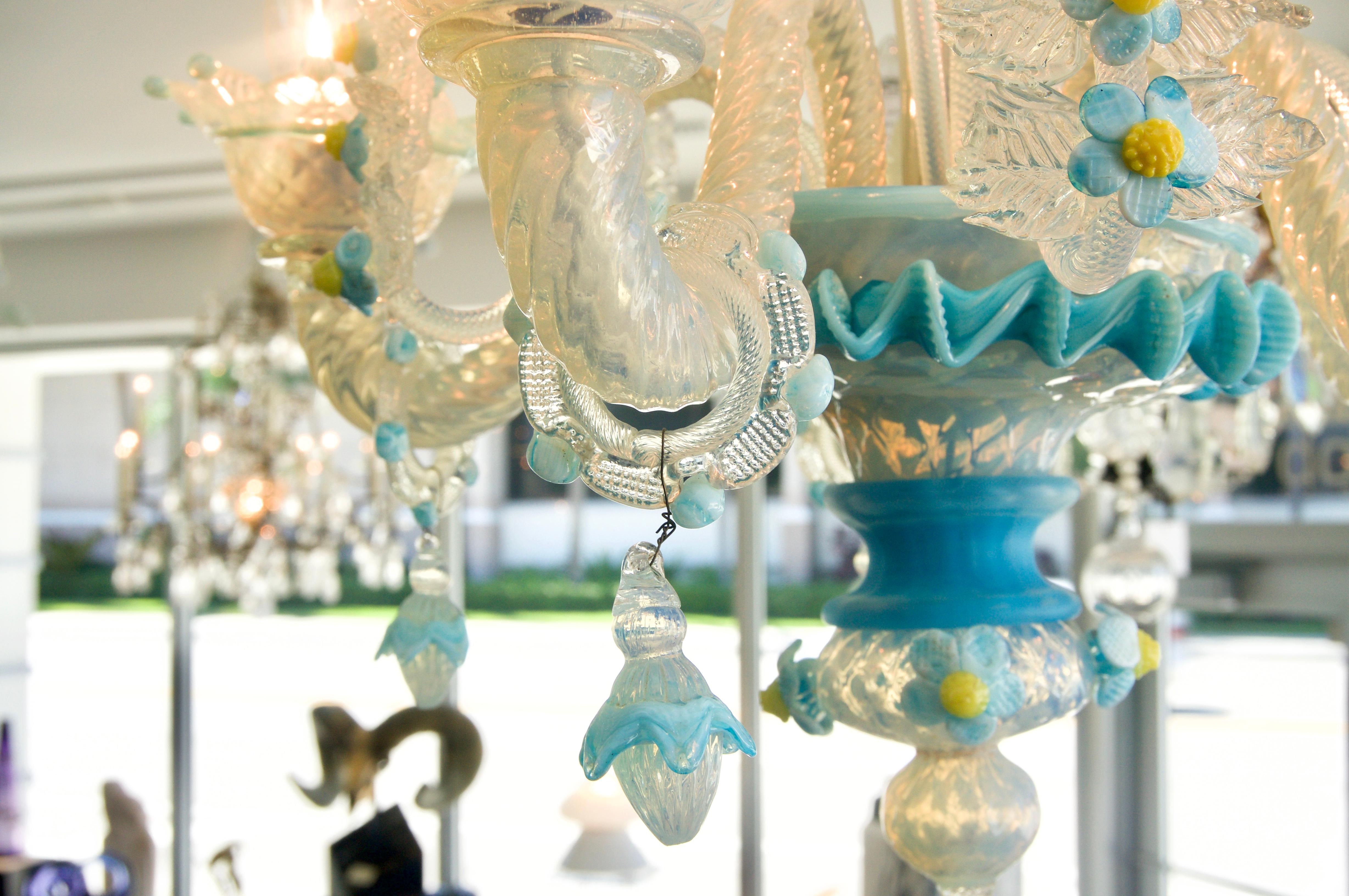 Galliano Ferro Murano Glass Chandelier For Sale 3