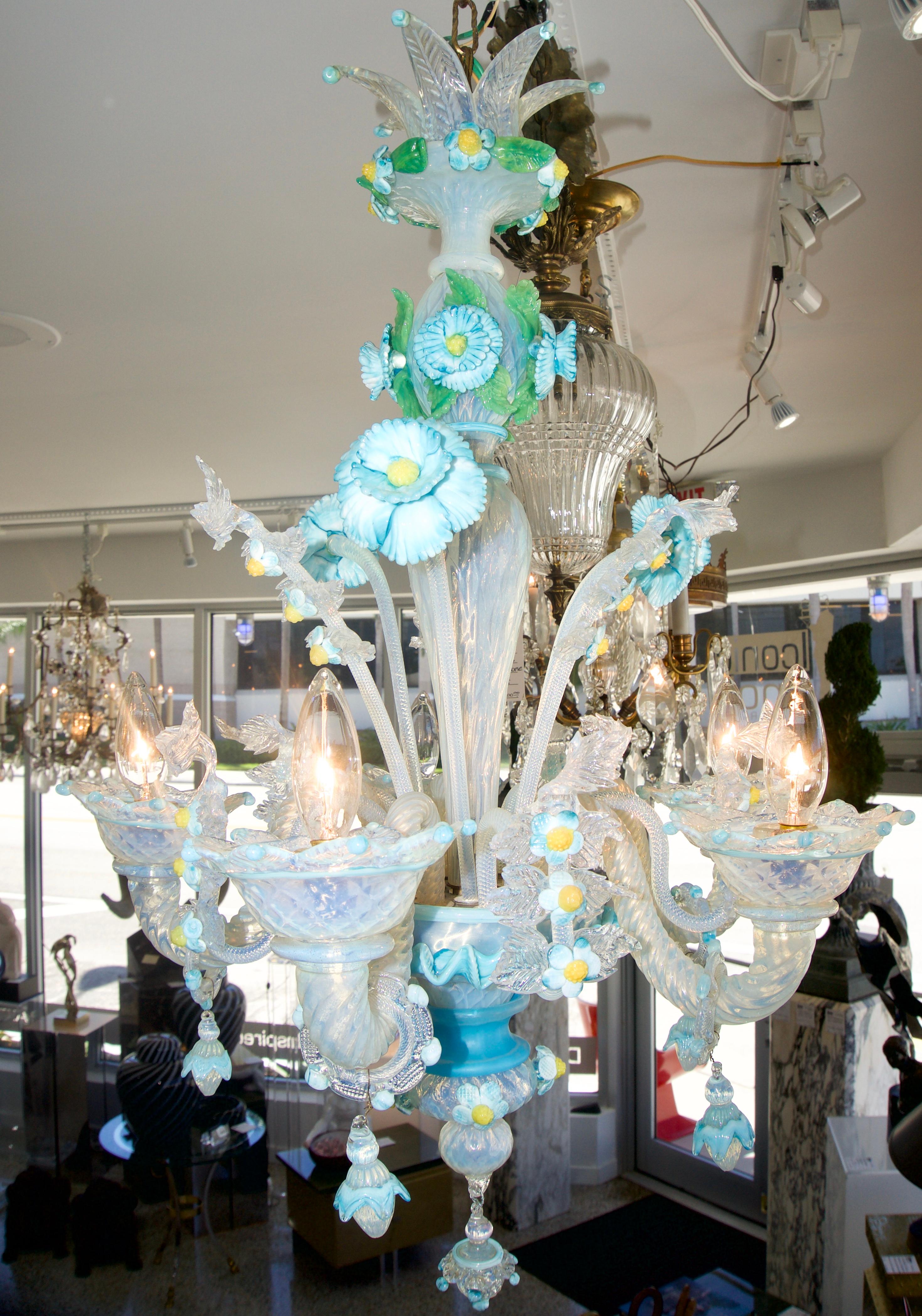 Galliano Ferro Murano Glass Chandelier For Sale 4