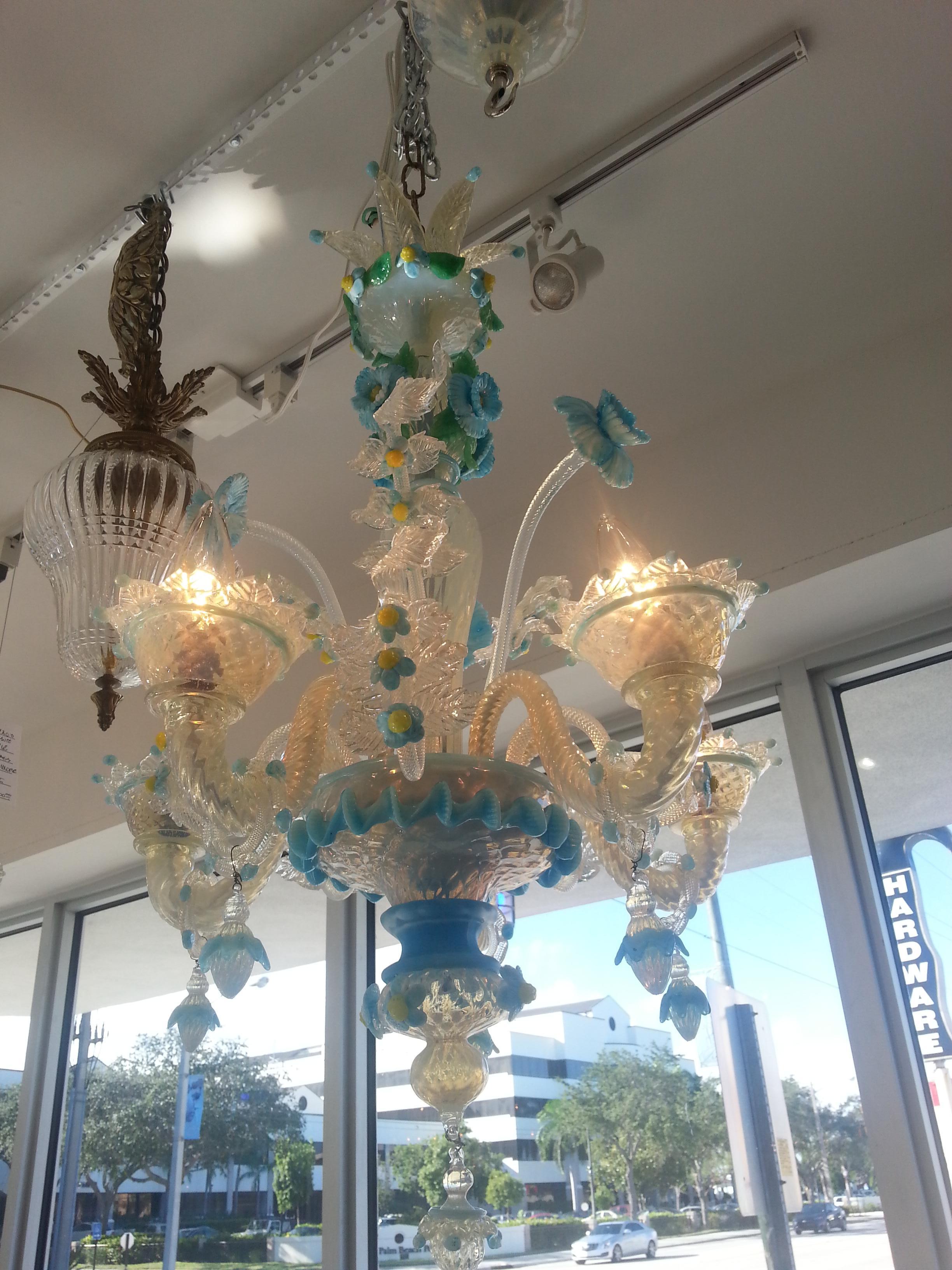 Galliano Ferro Murano Glass Chandelier For Sale 5