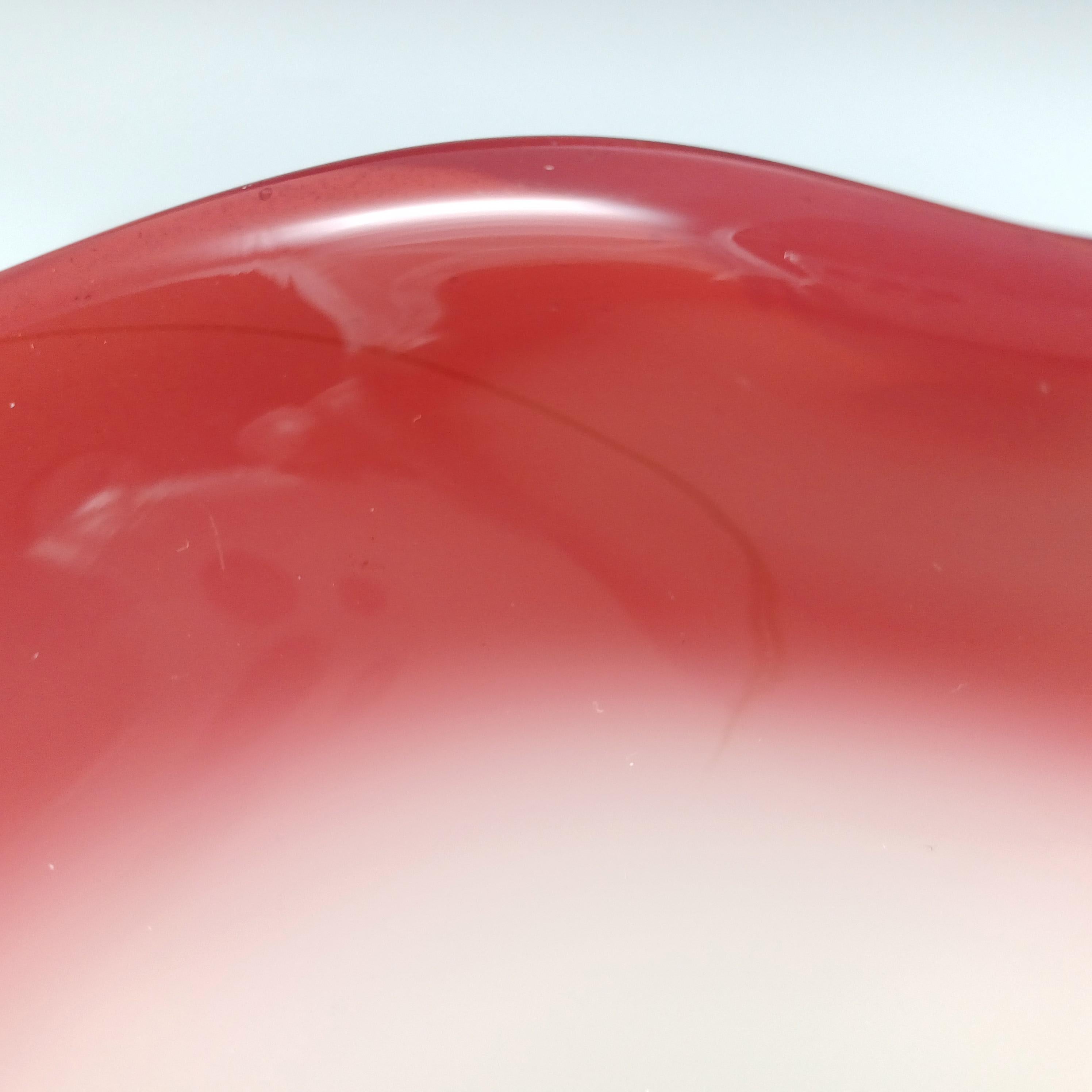 Galliano Ferro Murano Large Pink & Opalescent White Glass Bowl For Sale 4
