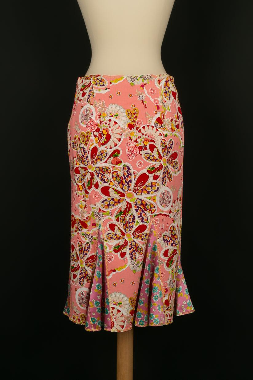 Galliano - Jupe à imprimé floral, taille 38FR Pour femmes en vente
