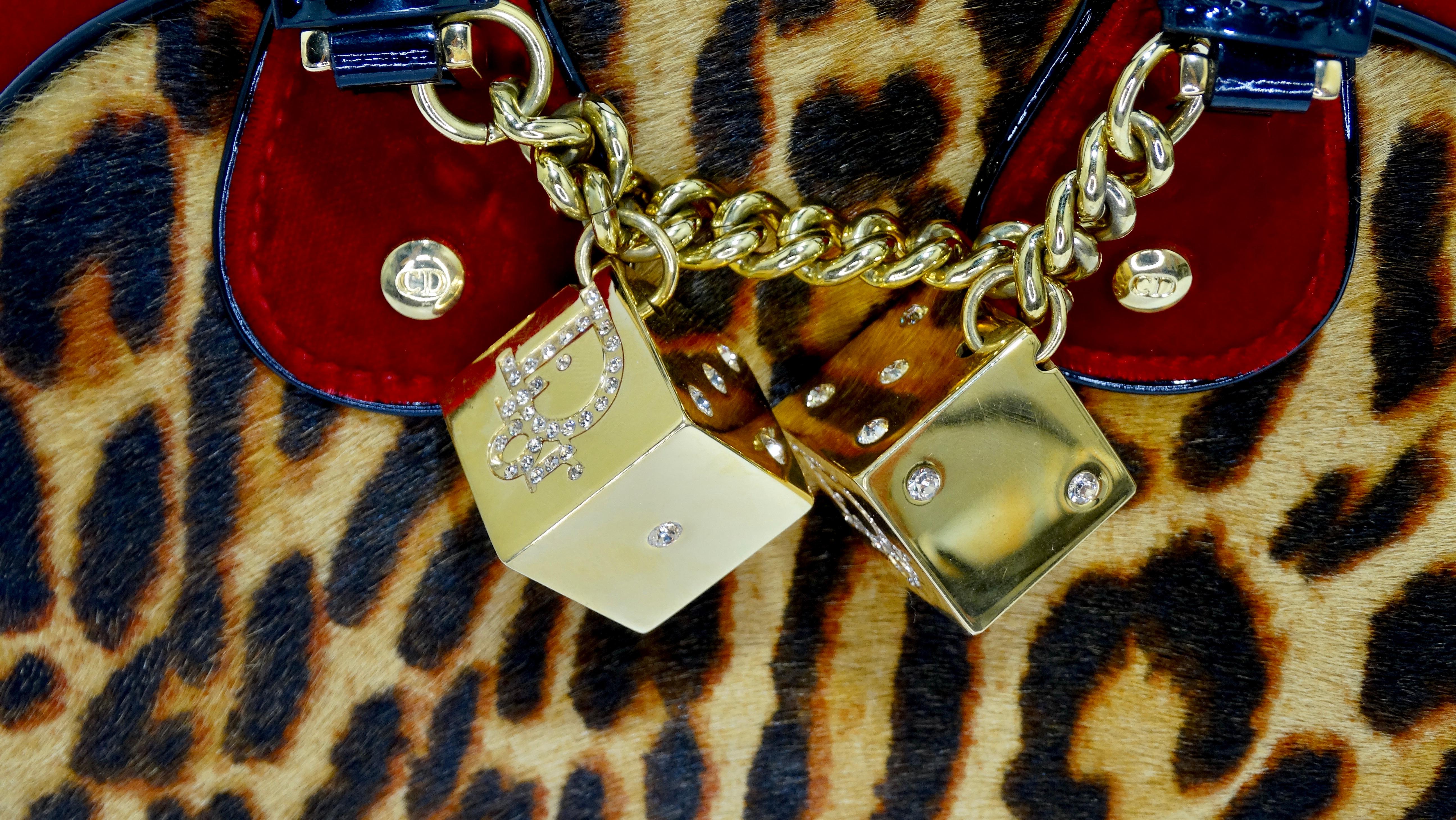 Galliano for Christian Dior Leopard Gambler Dice Bowler Bag 2