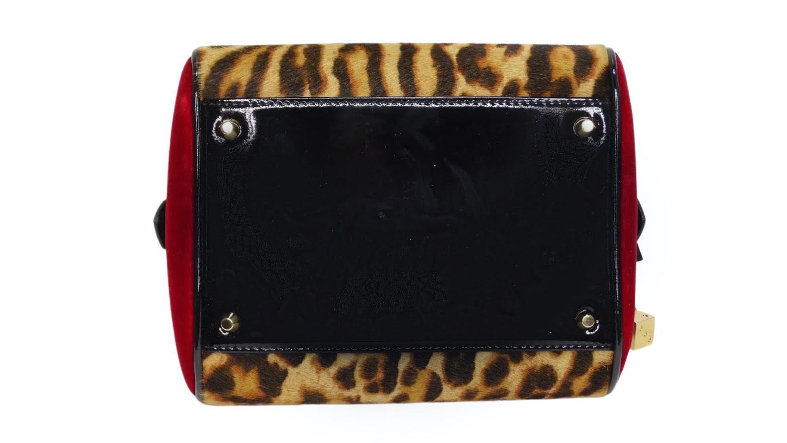 Brown Galliano for Christian Dior Leopard Gambler Dice Bowler Bag