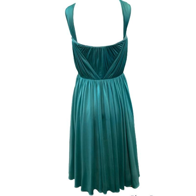 Bleu Galliano for Dior S/S Teal - Robe plissée en jersey de soie, 2005 en vente