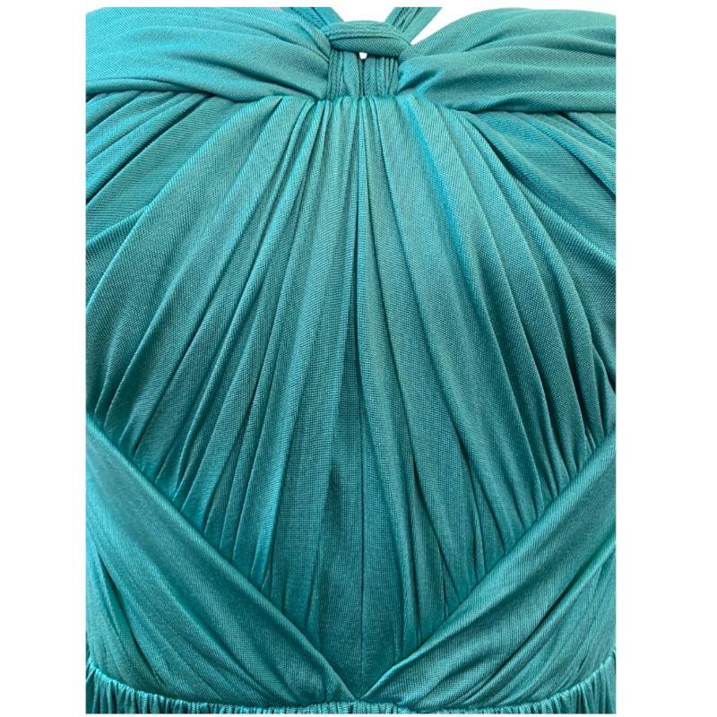Galliano for Dior S/S Teal - Robe plissée en jersey de soie, 2005 Excellent état - En vente à Los Angeles, CA