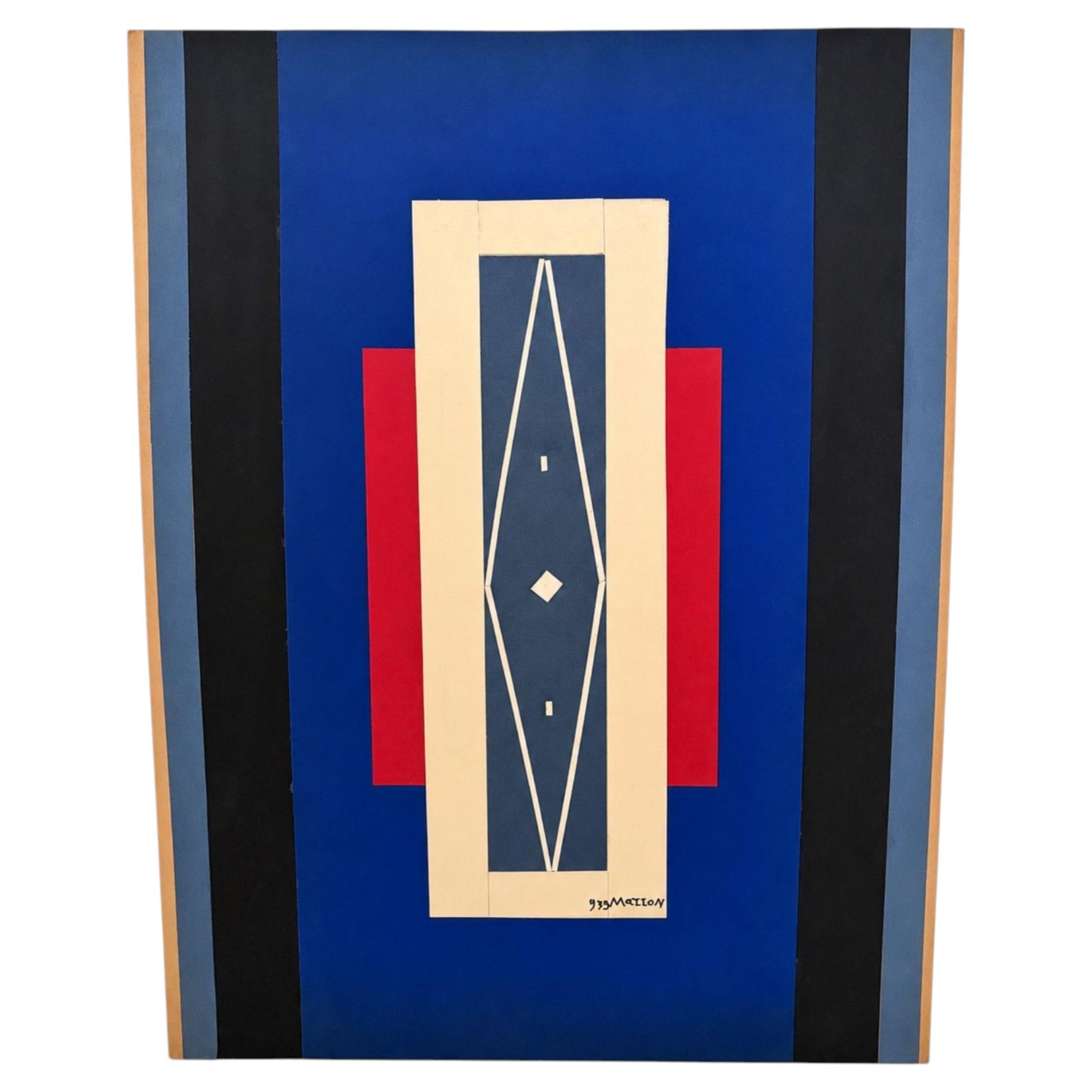 Galliano Mazzon Collage, Postmodern Artwork from Italy, signed