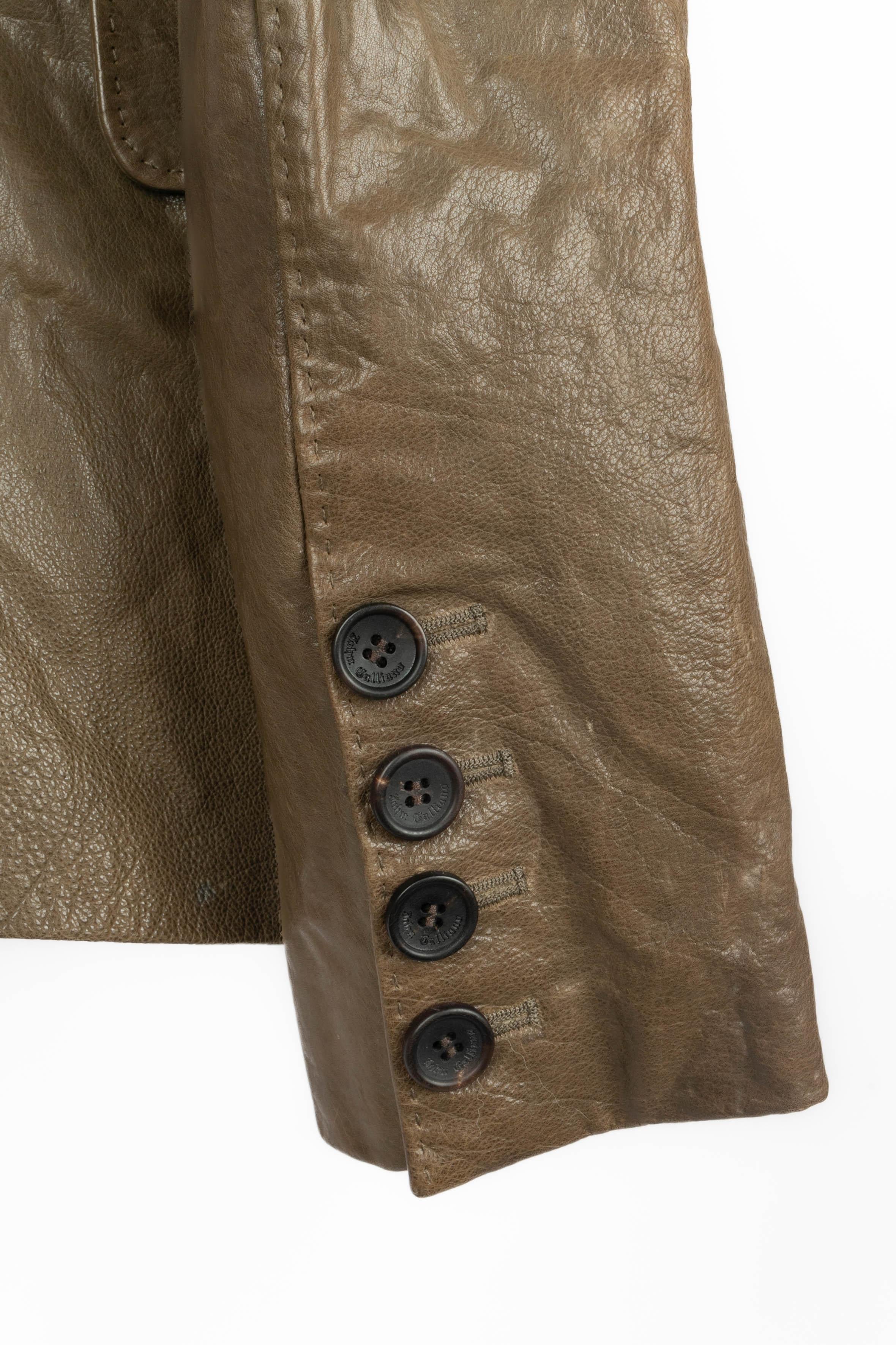 Galliano men leather jacket For Sale 2
