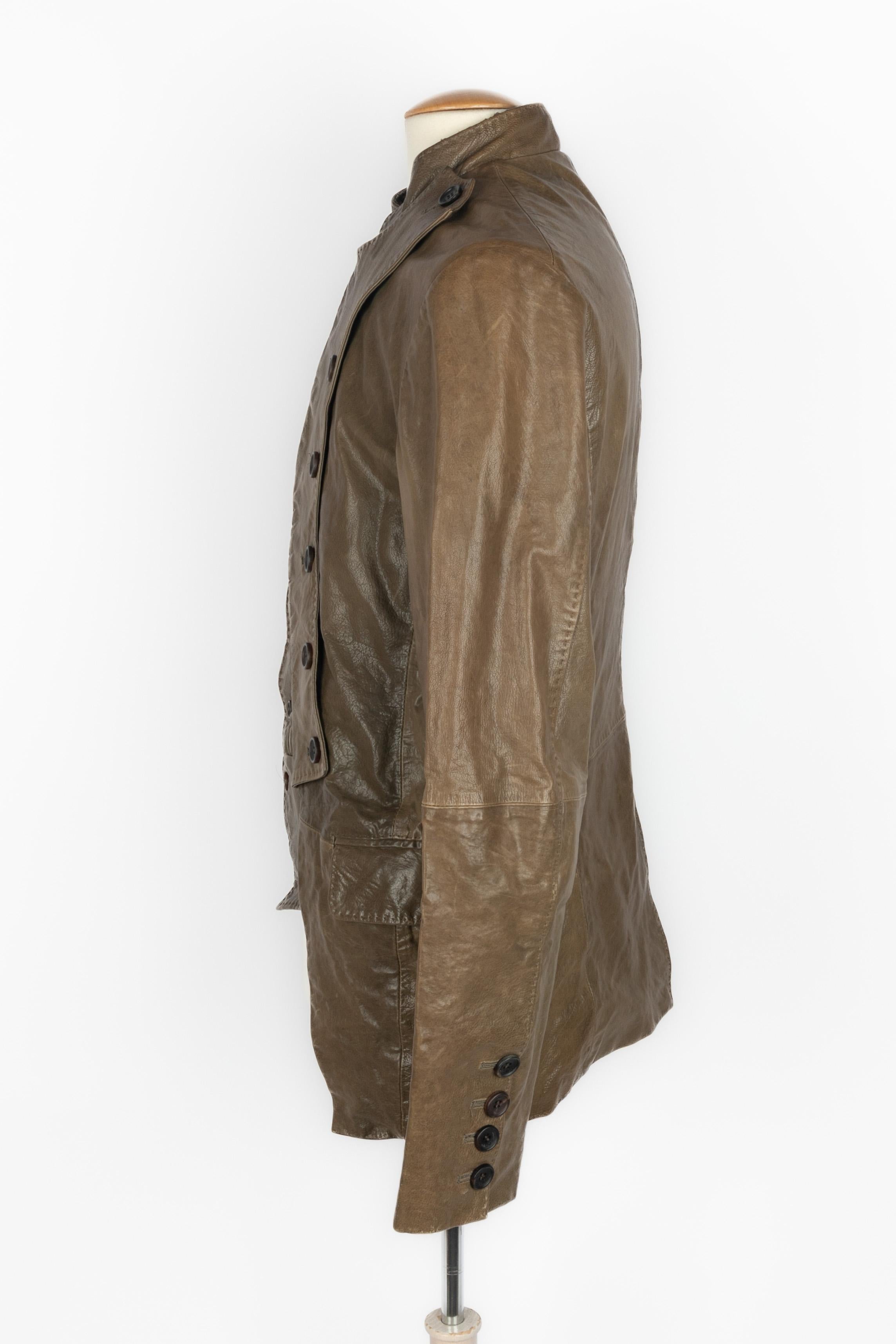 Galliano men leather jacket For Sale 4