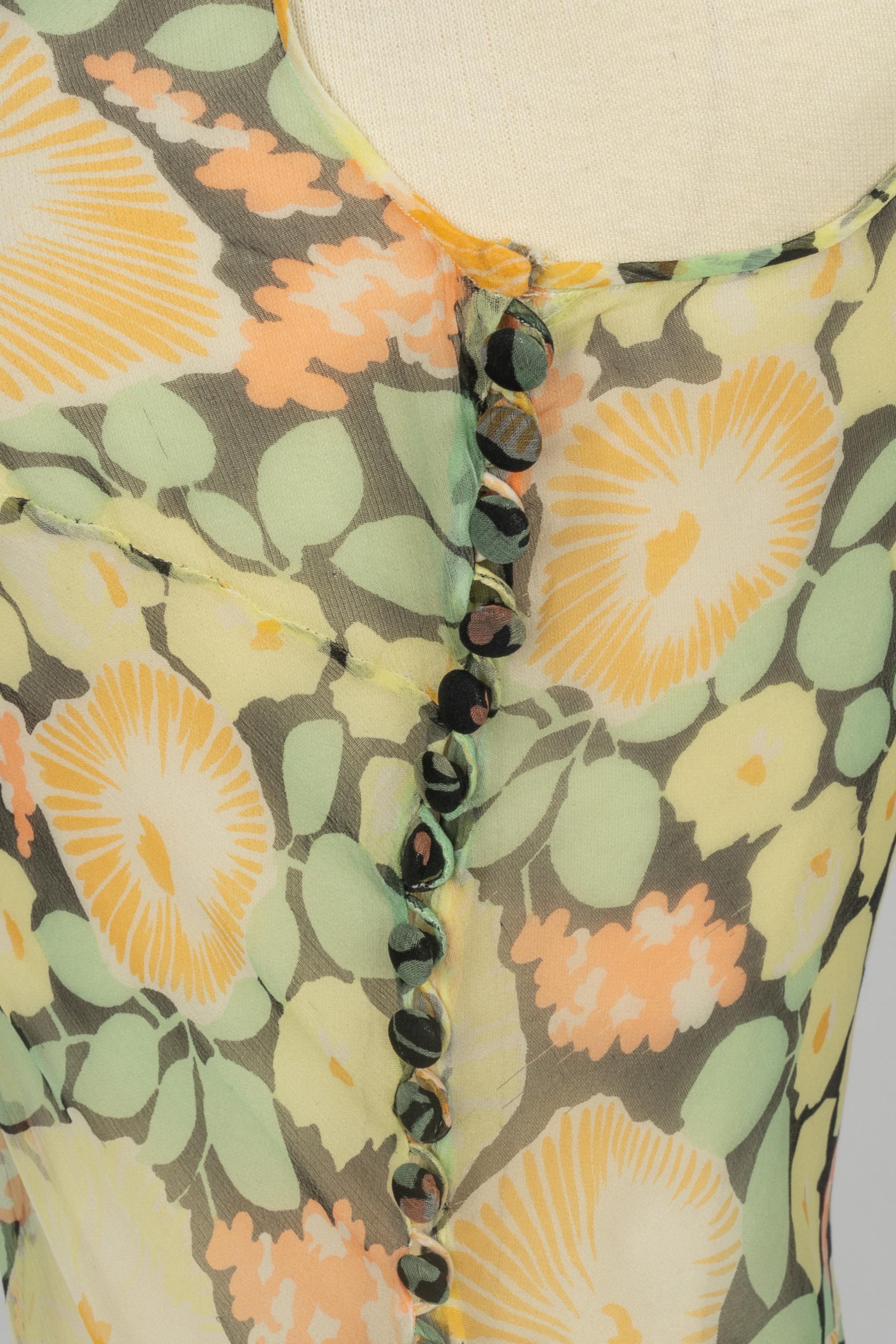 Galliano Musselin-Kleid im Angebot 1