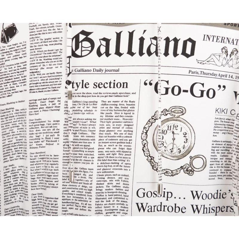 Women's or Men's Galliano Newspaper Print Hooded Sweatshirt For Sale