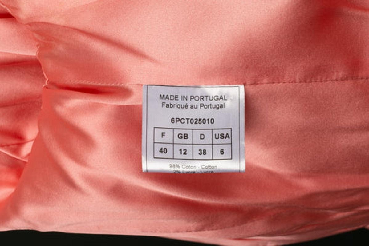 Galliano - Veste en coton rose imprimée de fleurs en vente 4
