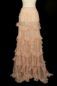 Galliano pink muslin skirt