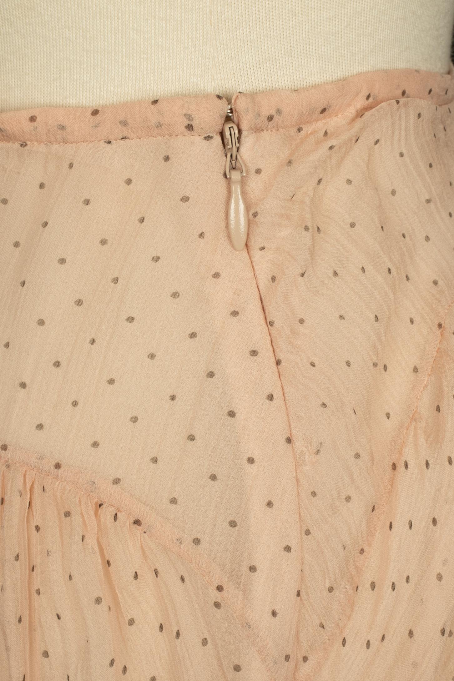 Falda de muselina rosa Galliano en venta 1