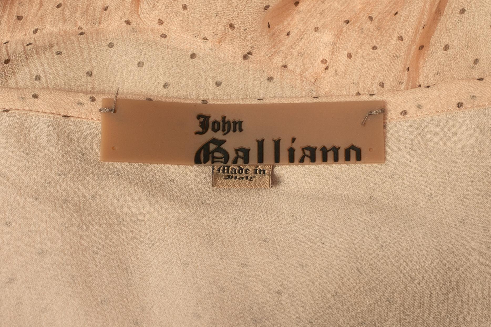 Falda de muselina rosa Galliano en venta 3