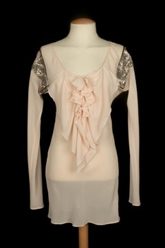 Top de seda rosa Galliano