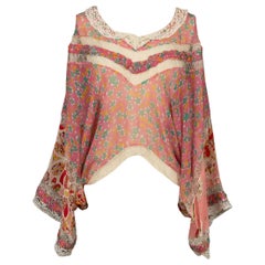 Galliano Pink Top in Chiffon and Lace in Shades of Pink Galliano Pink Top in Chiffon and Lace in Shades of Pink