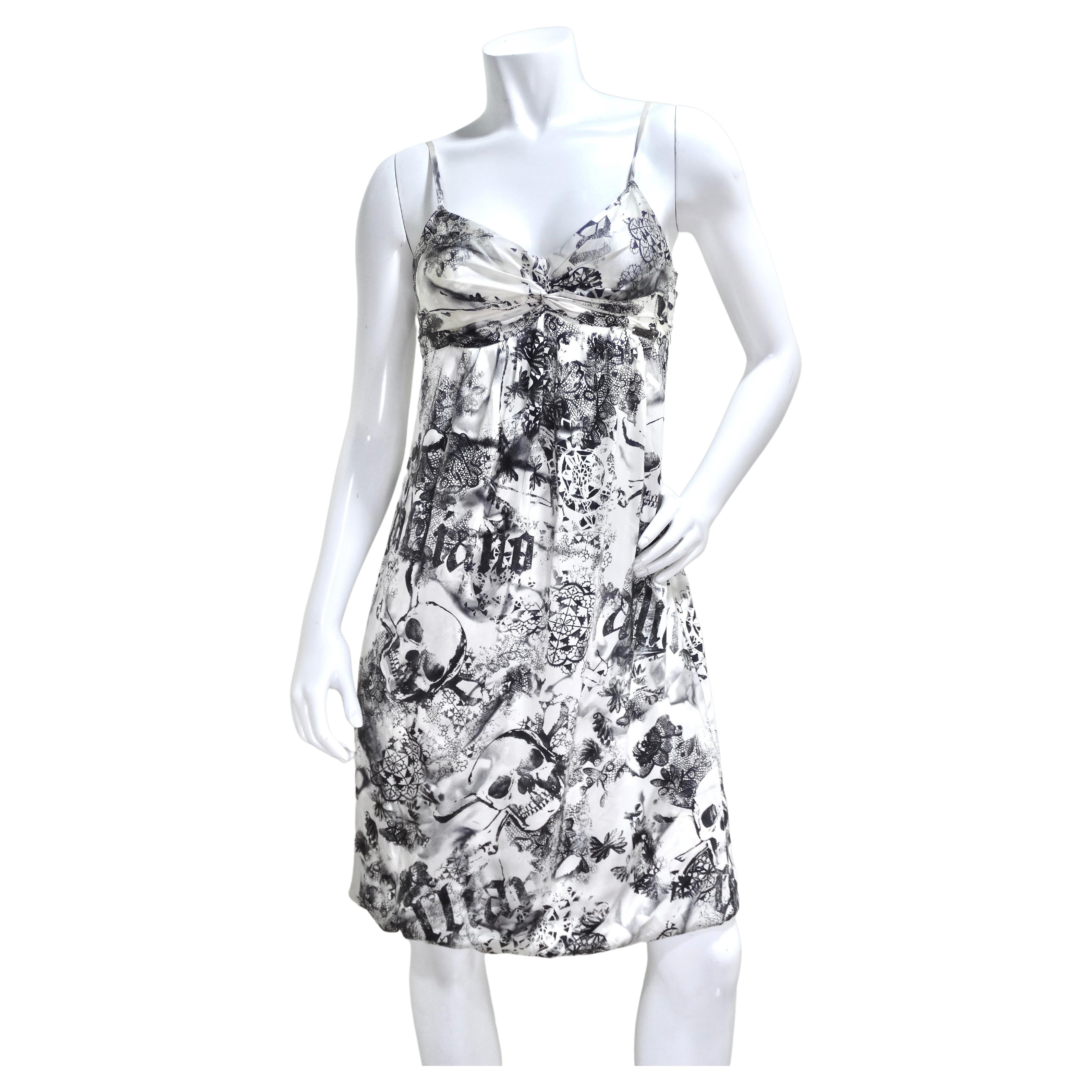 Galliano Printed Slip Dress