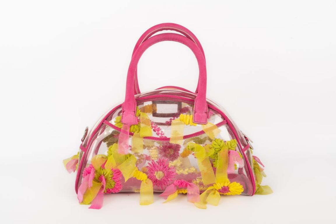 Women's Galliano PVC Bag with Pink Leather For Sale