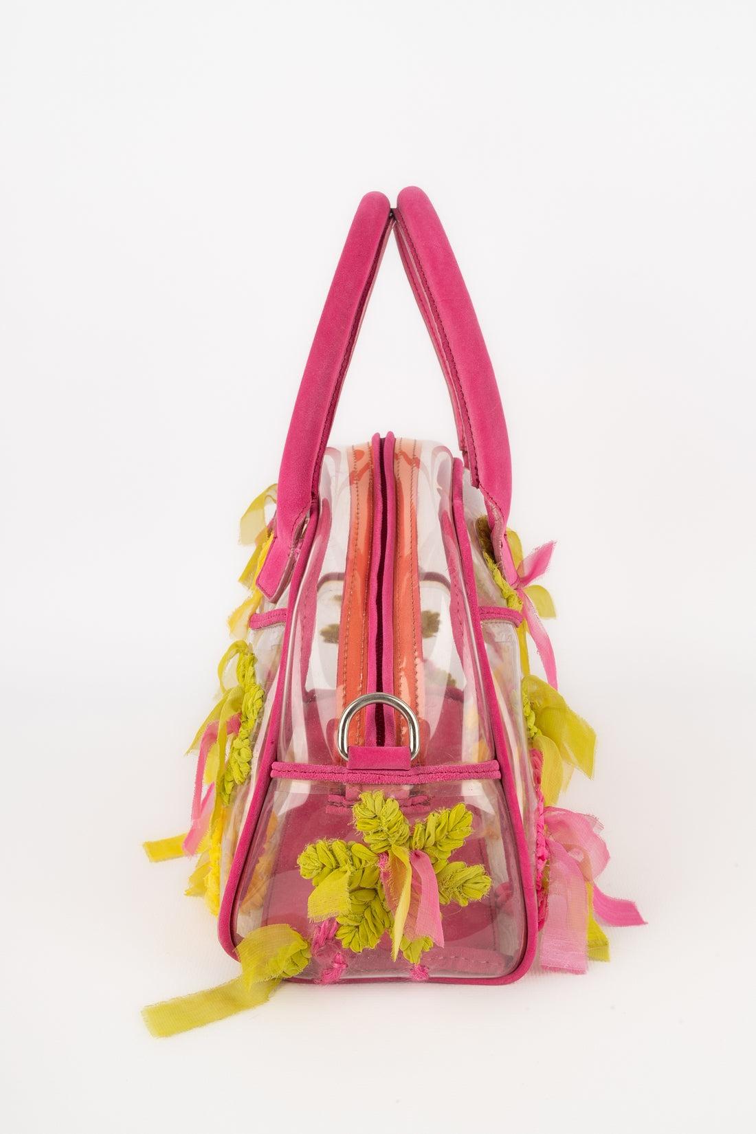 Galliano PVC Bag with Pink Leather For Sale 1