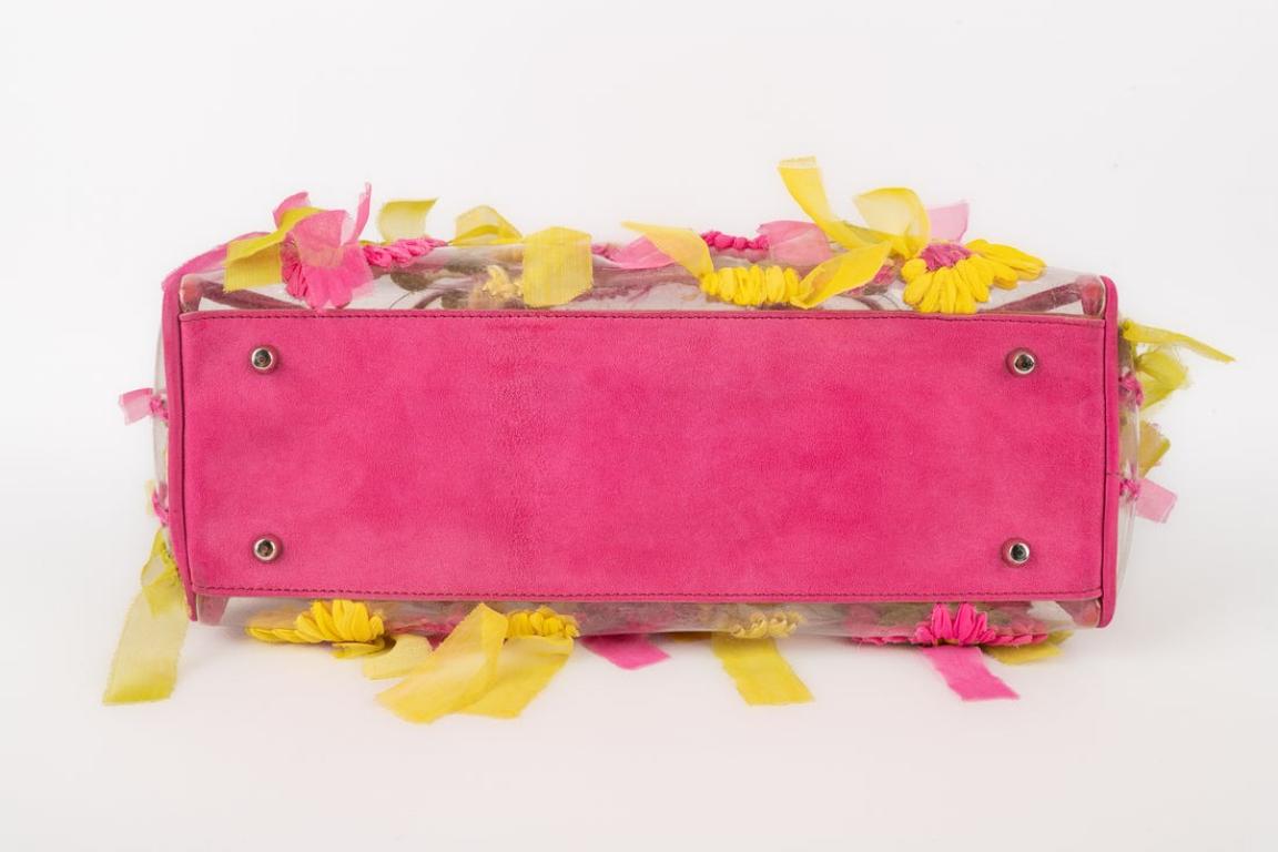 Galliano PVC Bag with Pink Leather For Sale 2