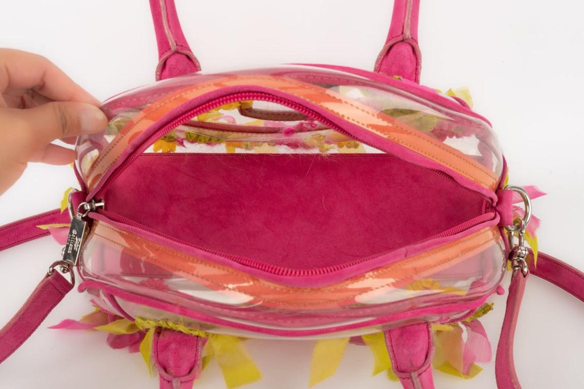 Galliano PVC Bag with Pink Leather For Sale 3