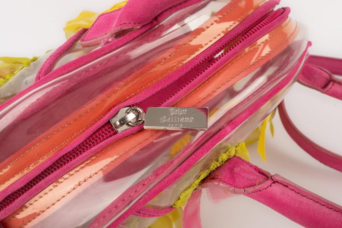 Galliano PVC Bag with Pink Leather For Sale 4