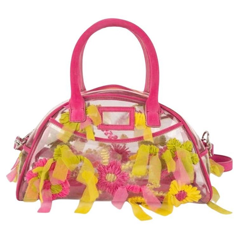 Galliano PVC Bag with Pink Leather For Sale at 1stDibs