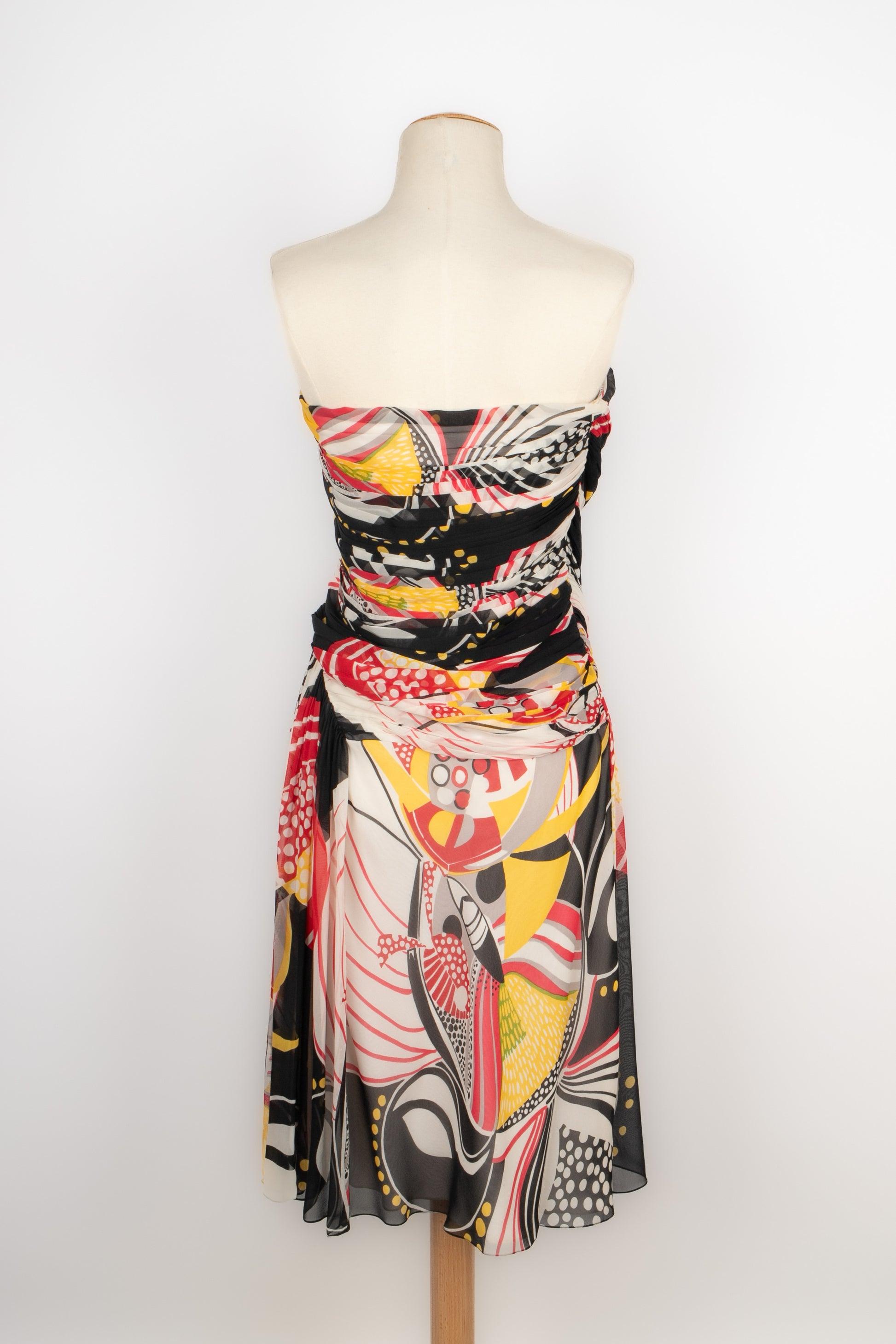 Brown Galliano Silk Bustier Dress Resort, 2009 For Sale