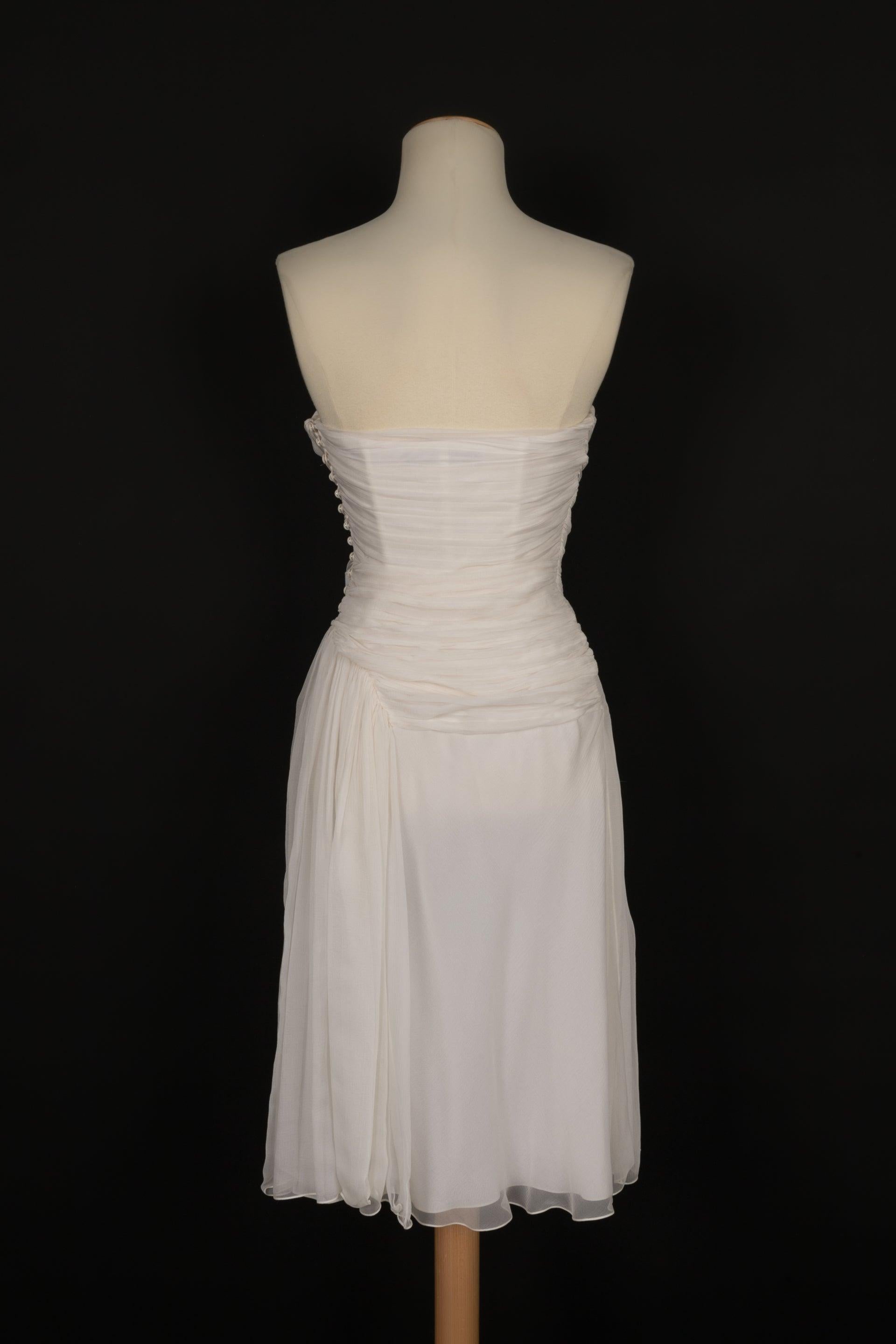 Galliano Silk Muslin Bustier Dress In Excellent Condition For Sale In SAINT-OUEN-SUR-SEINE, FR