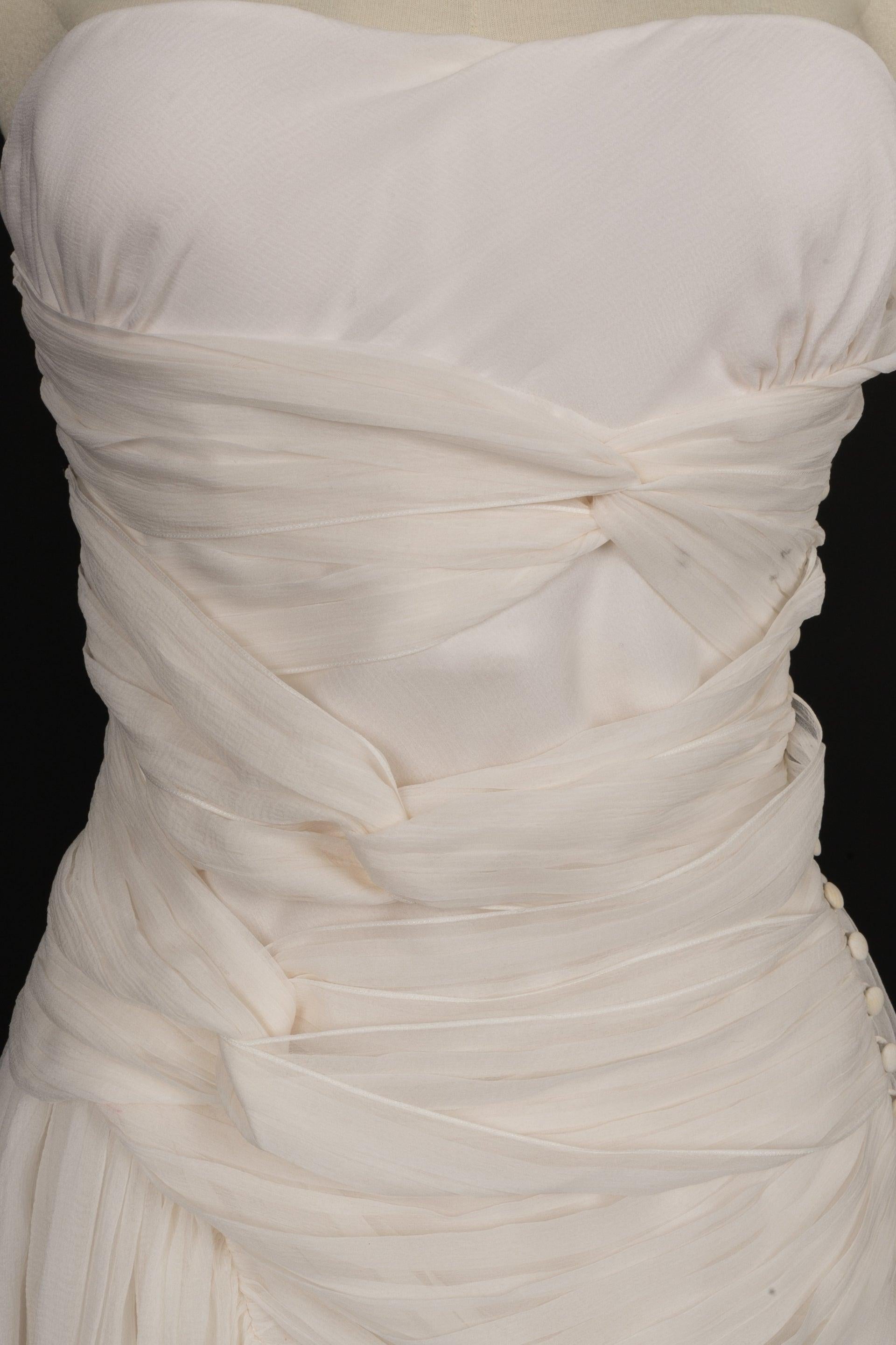 Galliano Silk Muslin Bustier Dress For Sale 1