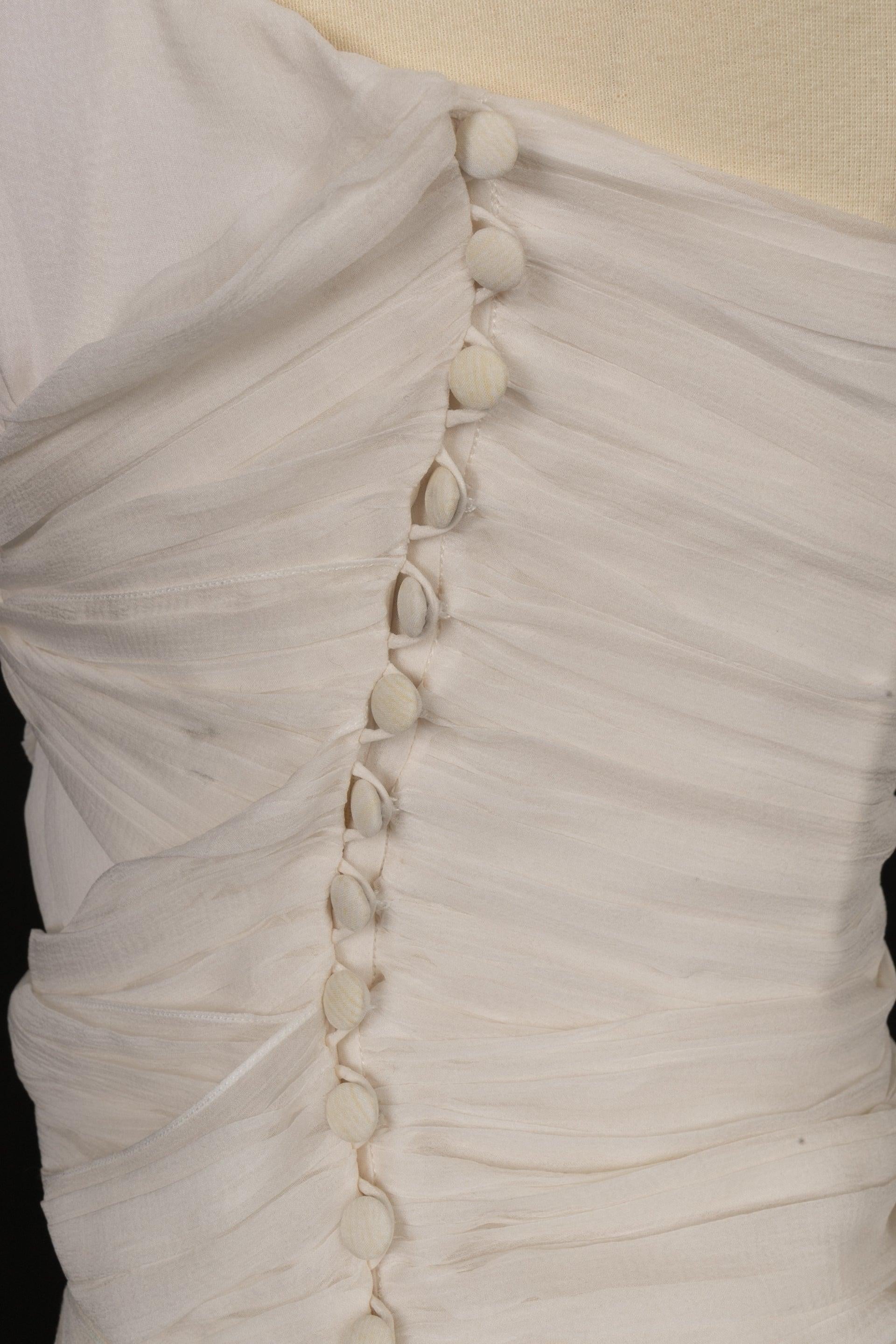 Galliano Silk Muslin Bustier Dress For Sale 2
