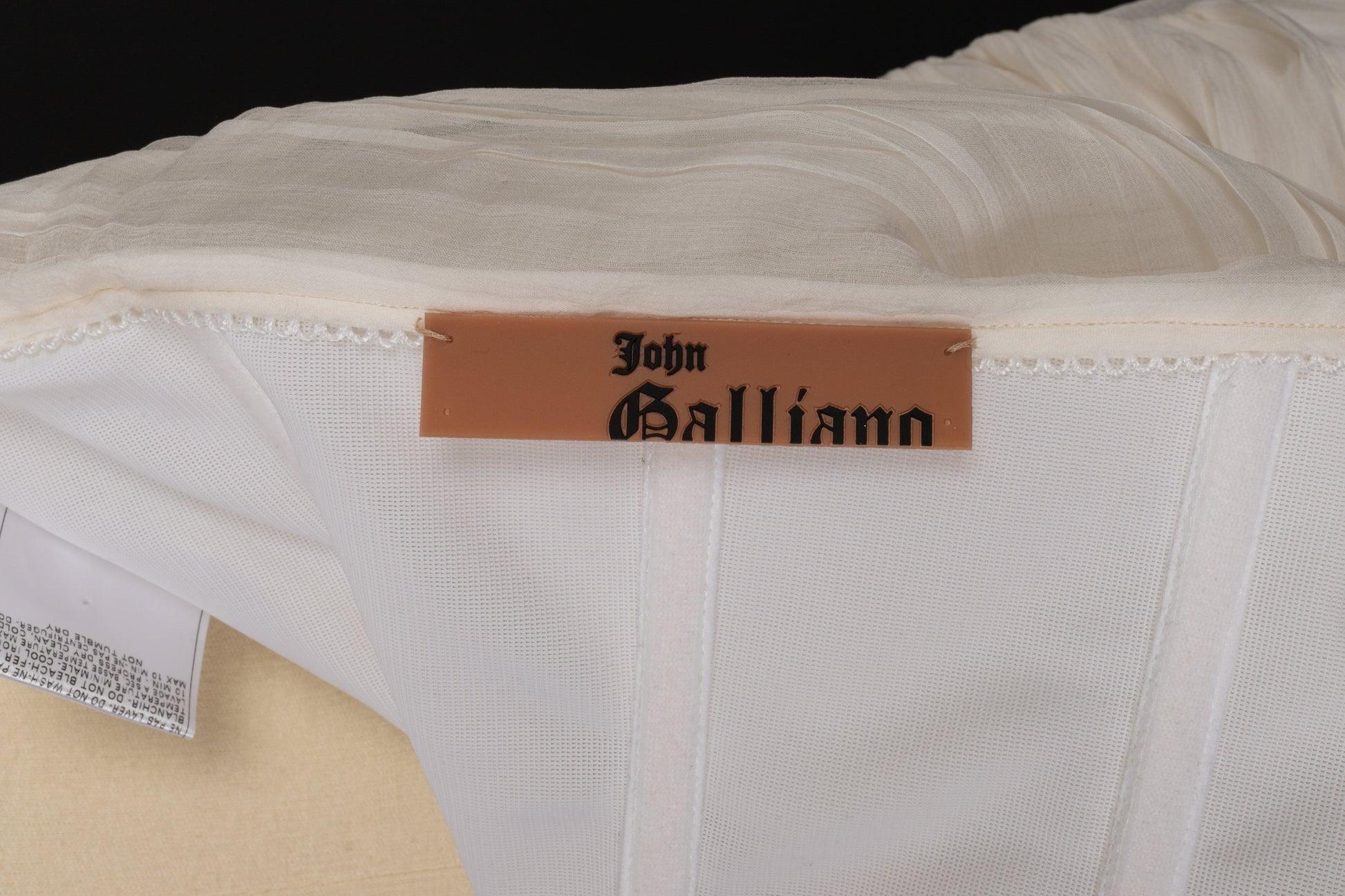 Galliano Silk Muslin Bustier Dress For Sale 4