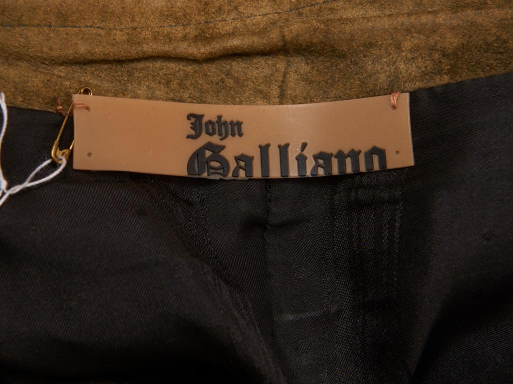 Women's Galliano TIe-Dye Suede Skirt with Hip Belt