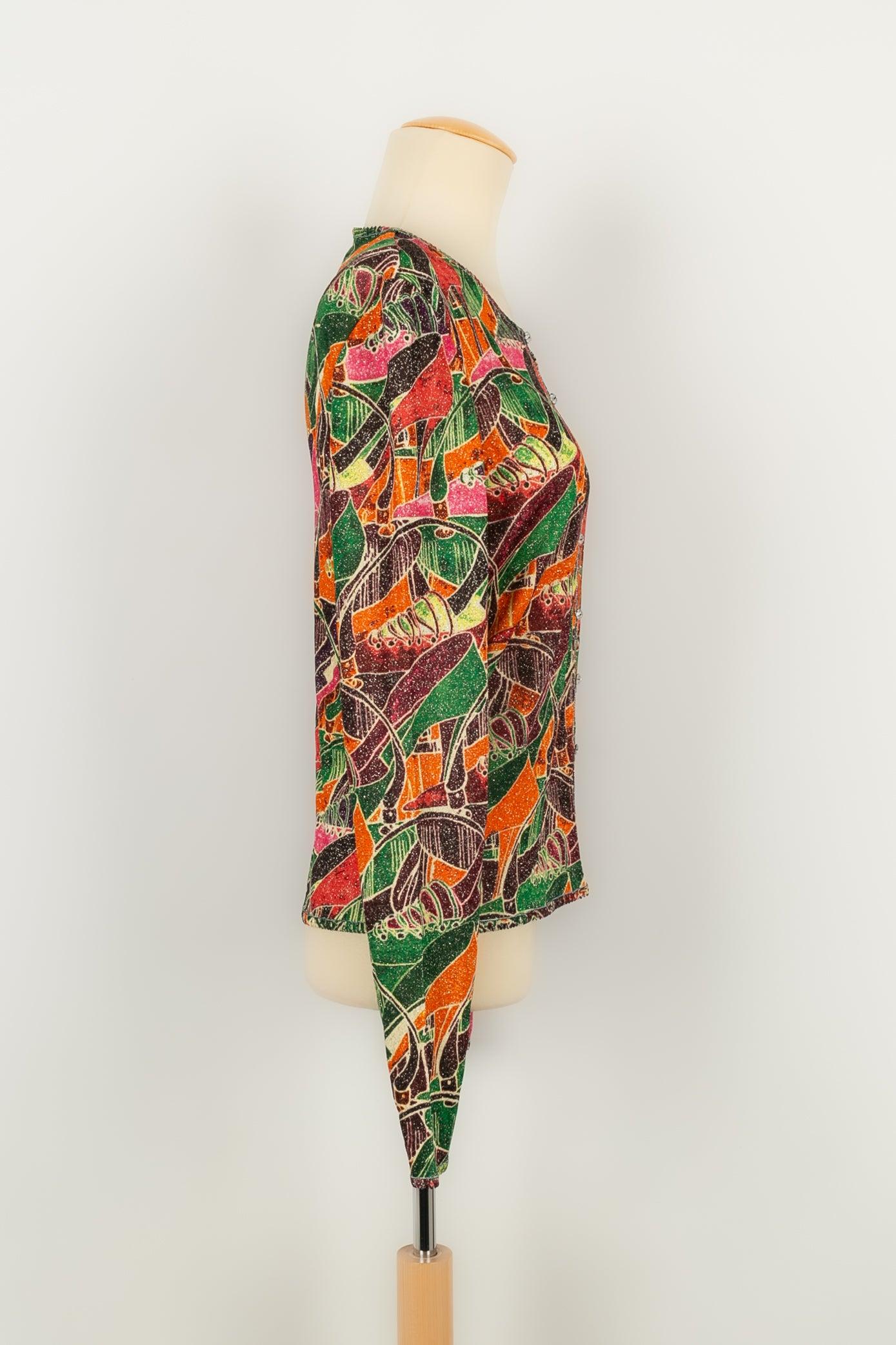 Marron Ensemble jumeau Galliano en maille et lurex multicolore, 2002 en vente