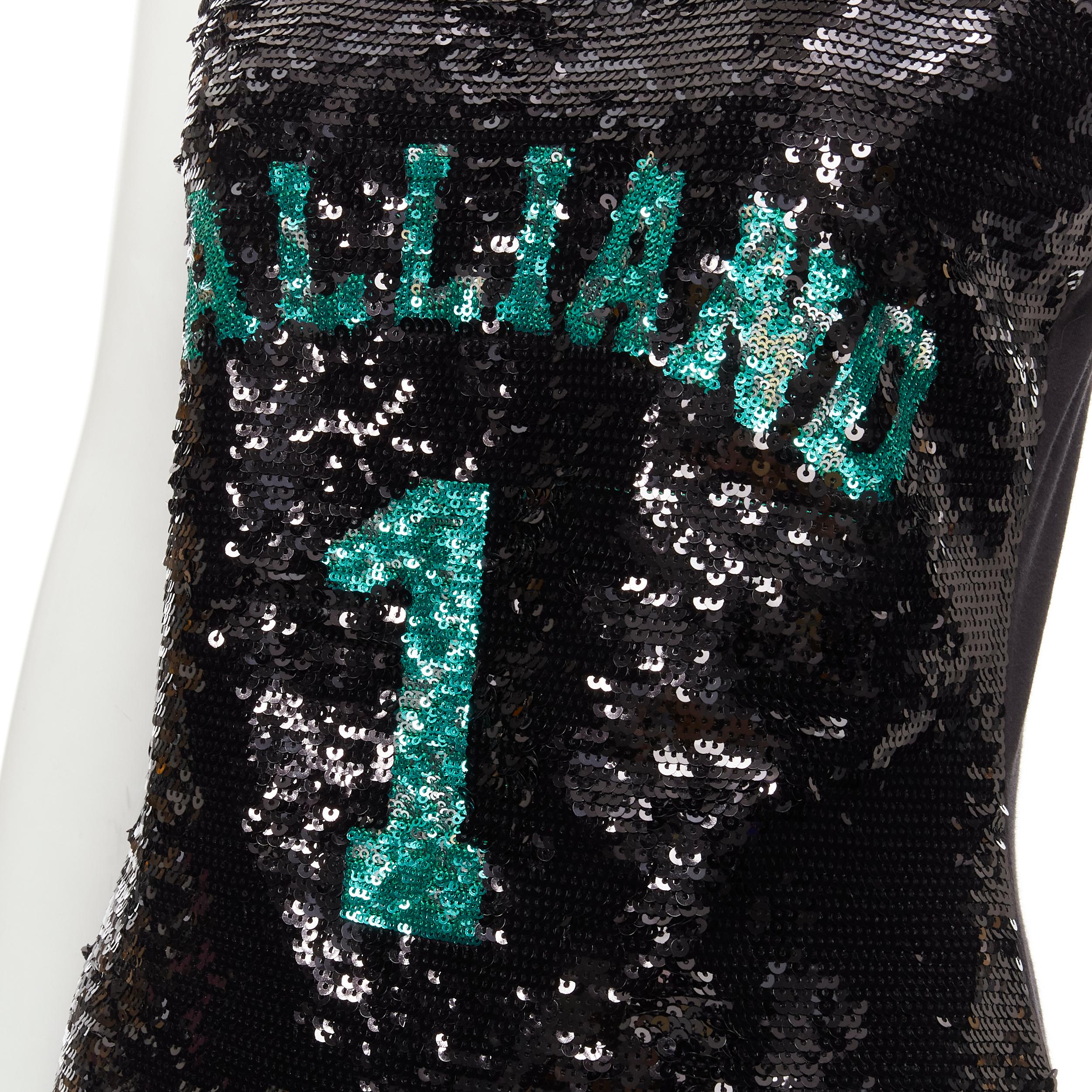 GALLIANO Vintage John Galliano 1 black green sequins Y2K tank top M 
Reference: JYLM/A00002 
Brand: Galliano 
Designer: John Galliano 
Material: Cotton 
Color: Black 
Pattern: Solid 
Extra Detail: Scoop neck cotton tank top. Black and green