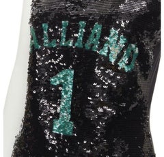 GALLIANO Vintage John Galliano 1 black green sequins Y2K tank top M