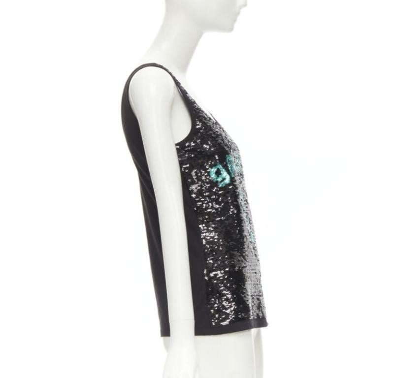 GALLIANO Vintage John Galliano 1 Y2K Tank-Top mit schwarzen und grünen Pailletten, M im Zustand „Hervorragend“ im Angebot in Hong Kong, NT