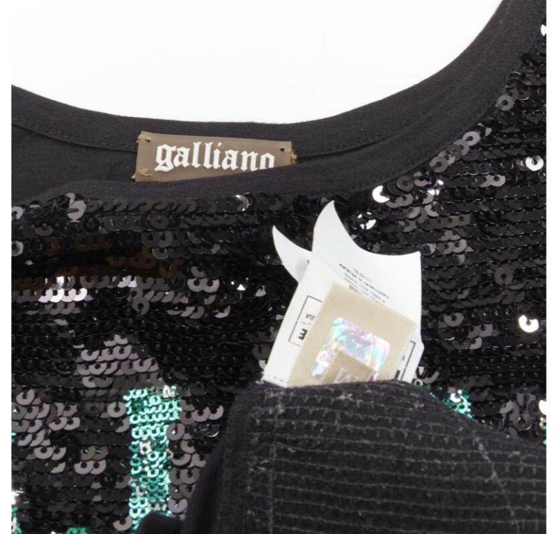 GALLIANO Vintage John Galliano 1 Y2K Tank-Top mit schwarzen und grünen Pailletten, M im Angebot 3
