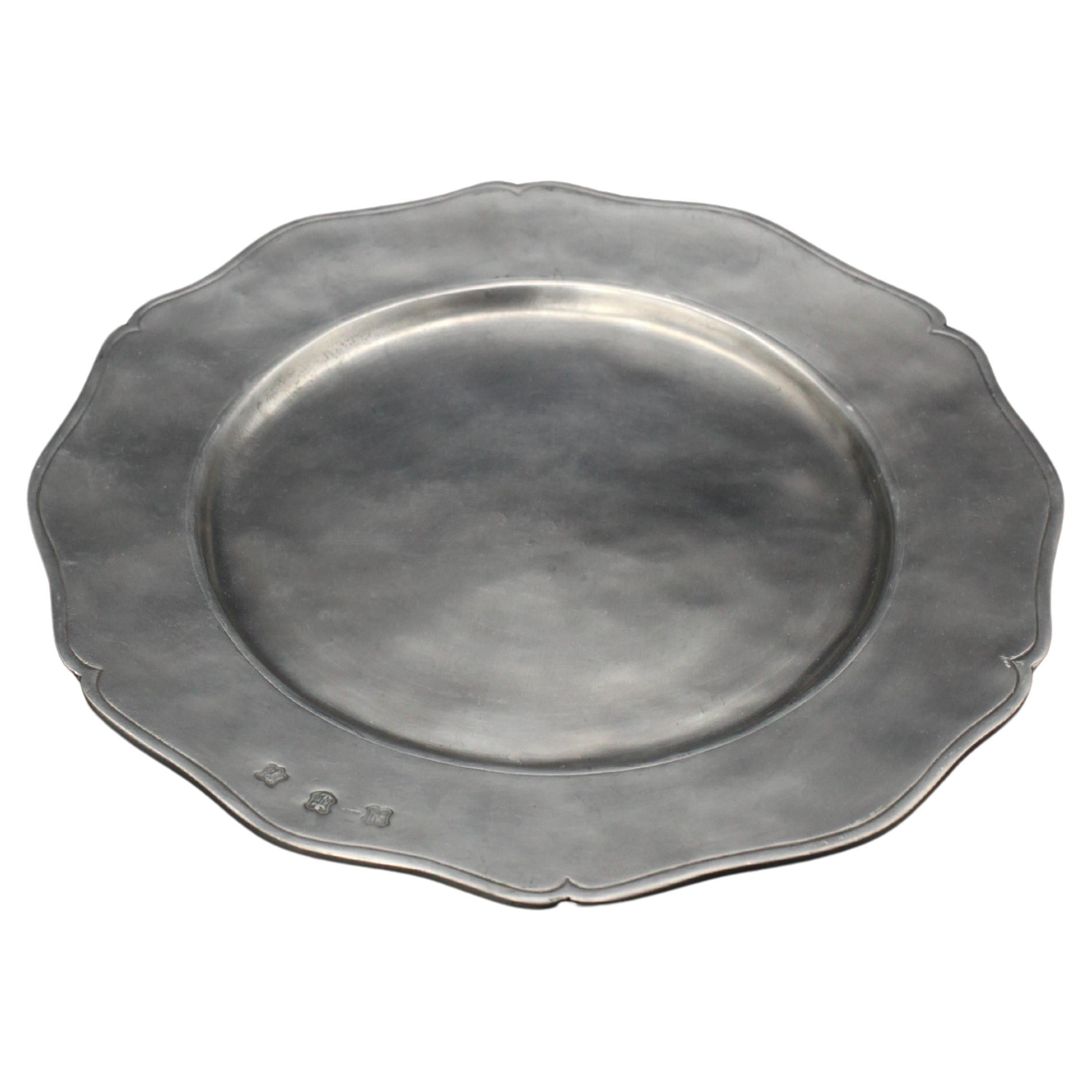 Gallic Plate by Match Pewter (Stamped)  For Sale