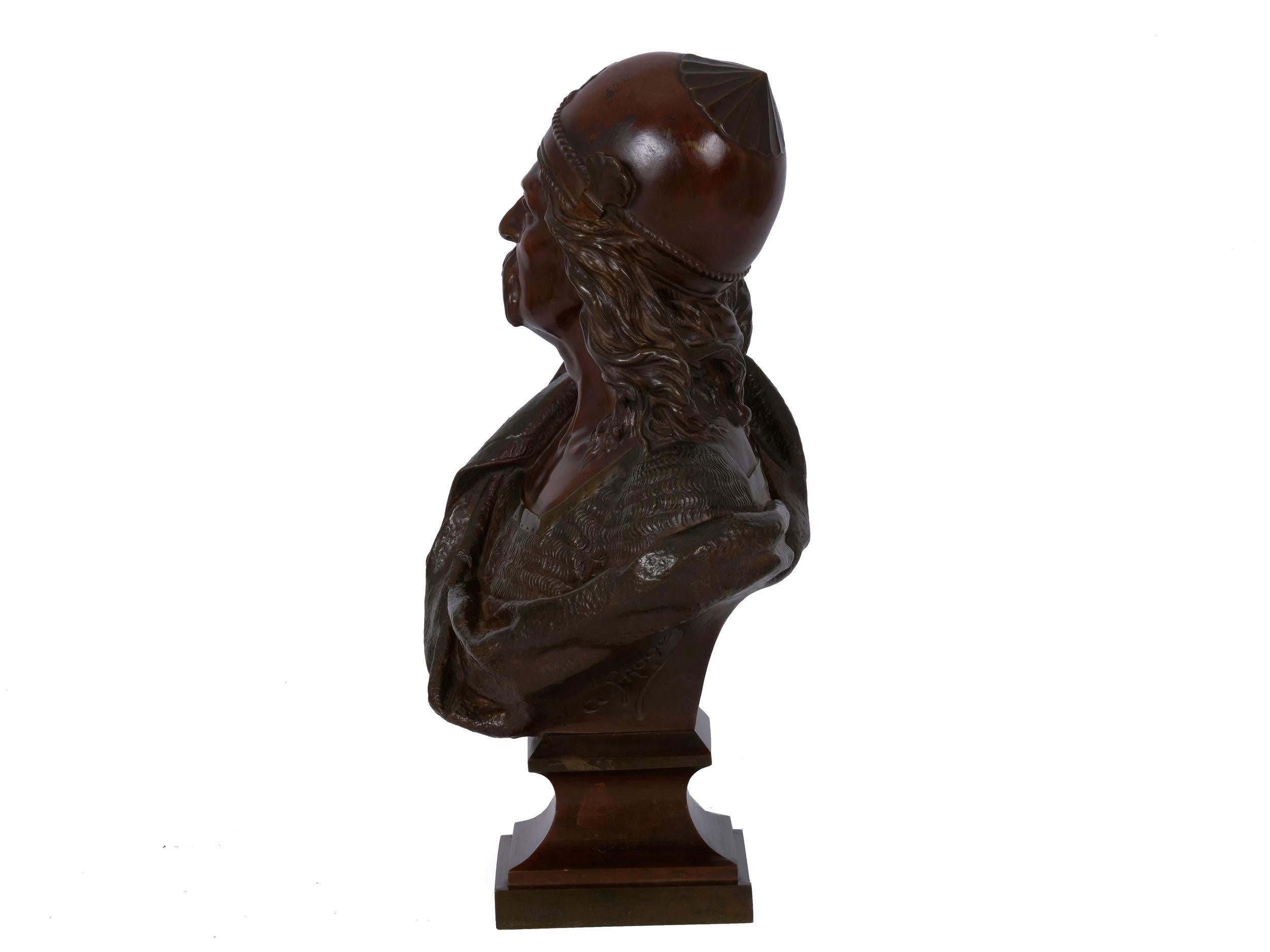 19th Century “Gallic Warrior” Antique French Bronze Sculpture Bust by Albert Froger